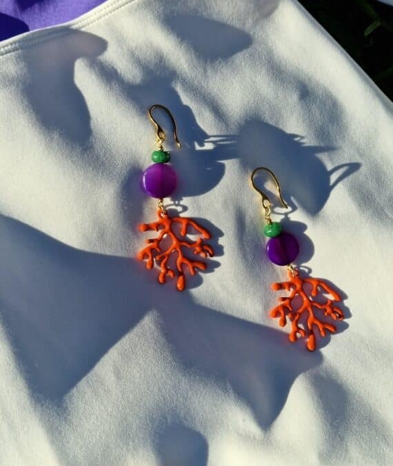 Pendientes Algas coral